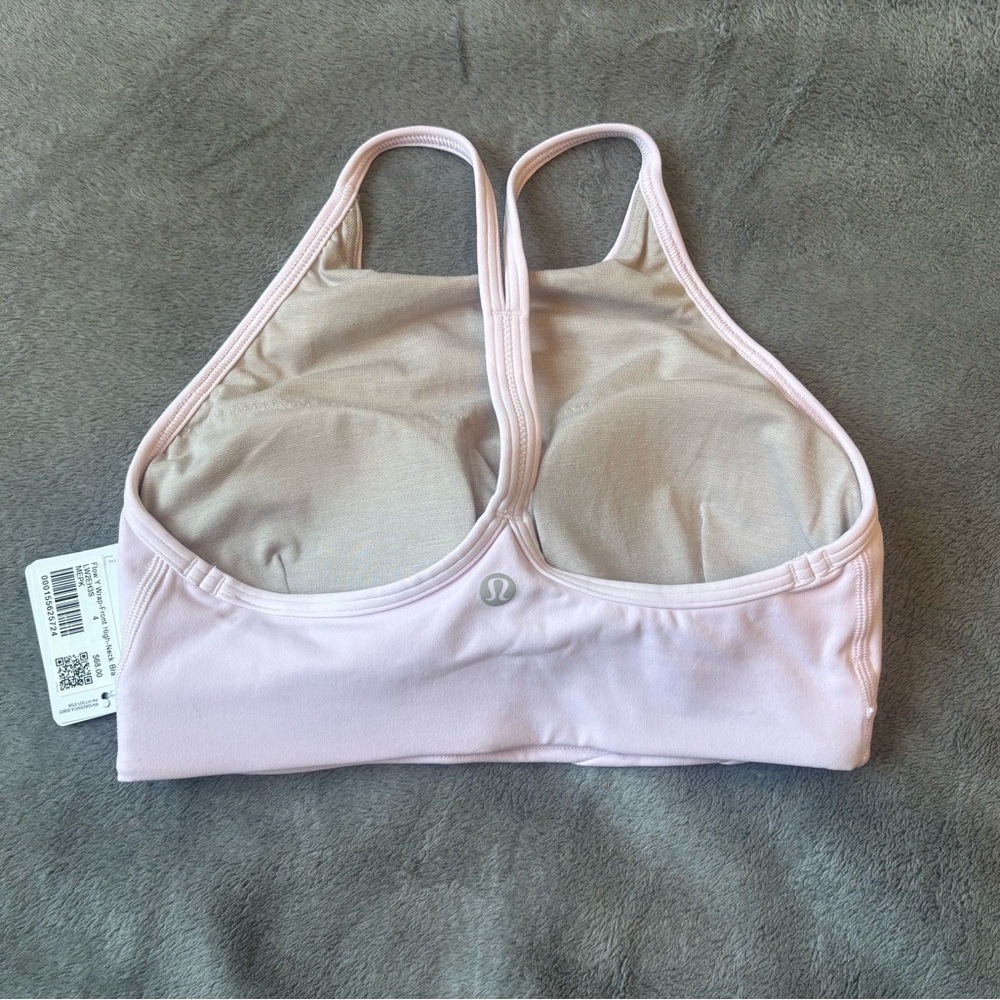 Lululemon Flow Y Wrap-Front High-Neck Bra - Size 4 - Meadowsweet Pink - Picture 2 of 4